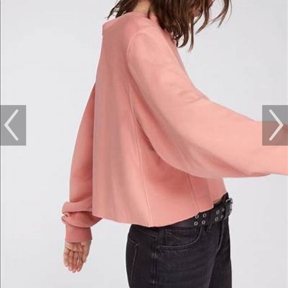 All Saints Navarre Cropped Sweatshirt.  Apricot.  Size Medium. - Picture 2 of 11